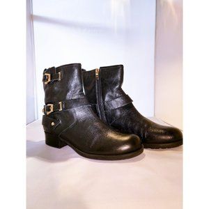 Marc Fisher Black Leather Moto Boots